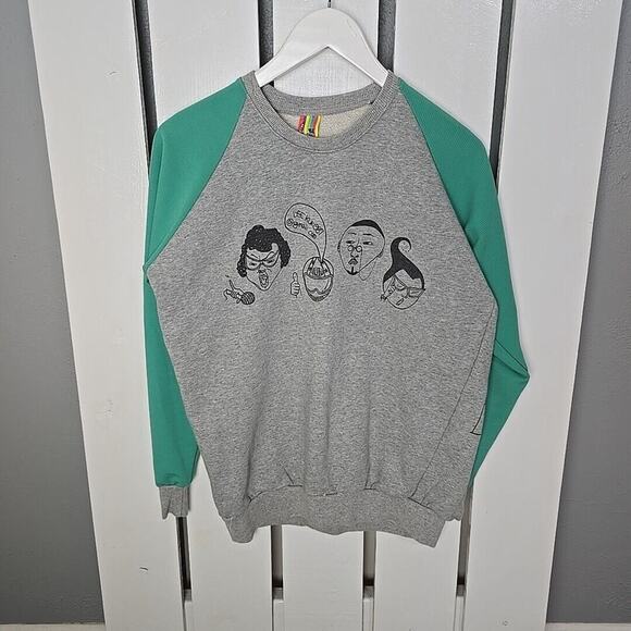Jin-Ho Men's Korean Neighbors Grey Graphic Crew Sweatshirt Med Streetwear - Picture 2 of 9